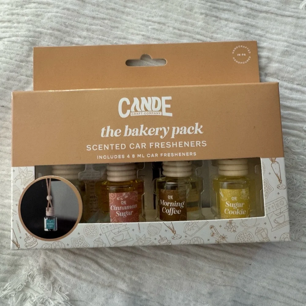 NEW Car Air Freshener Set of 4 - Bakery Pack Coffee, Donut, Cake, Cookie - Picture 2 of 8